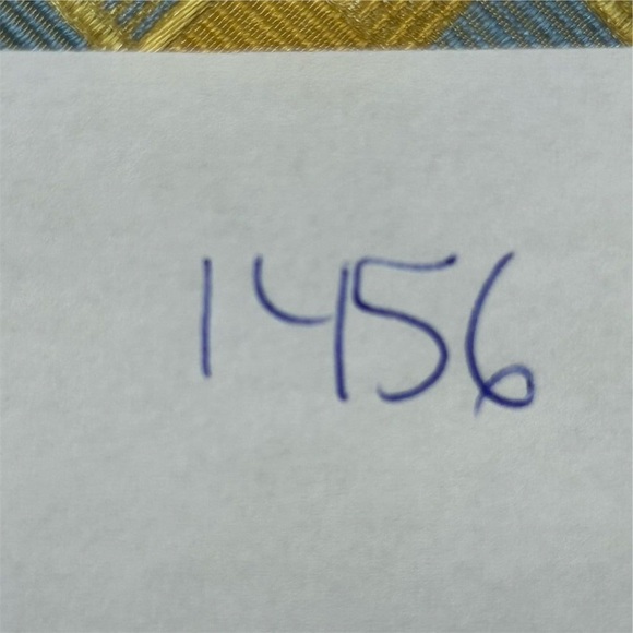 Haggard Men's Silk Necktie Blue Gold Silver Checkered Handmade Designer Tie - Picture 10 of 10